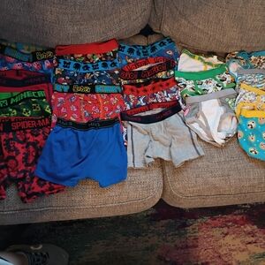 Hanes Kids Boxer Briefs with Fun Prints - Blue, Gray, Red